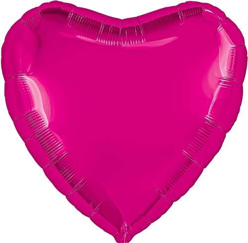 Шар фольгированный Сердце "Фуксия" 18" с гелием