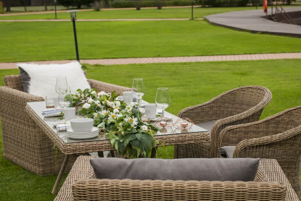 "Латте" плетеный стол из искусственного ротанга 160х90см, цвет соломенный