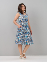 Платье П-012/треугольники-голубые