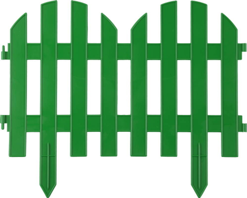 GRINDA Палисадник, 28 х 300 см, зеленый, 7 секций, декоративный забор (422205-G)