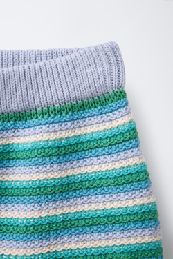 ZARA ТРИКОТАЖНАЯ ЮБКА В ПОЛОСКУ, МЯГКИЙ ЗЕЛЕНЫЙ