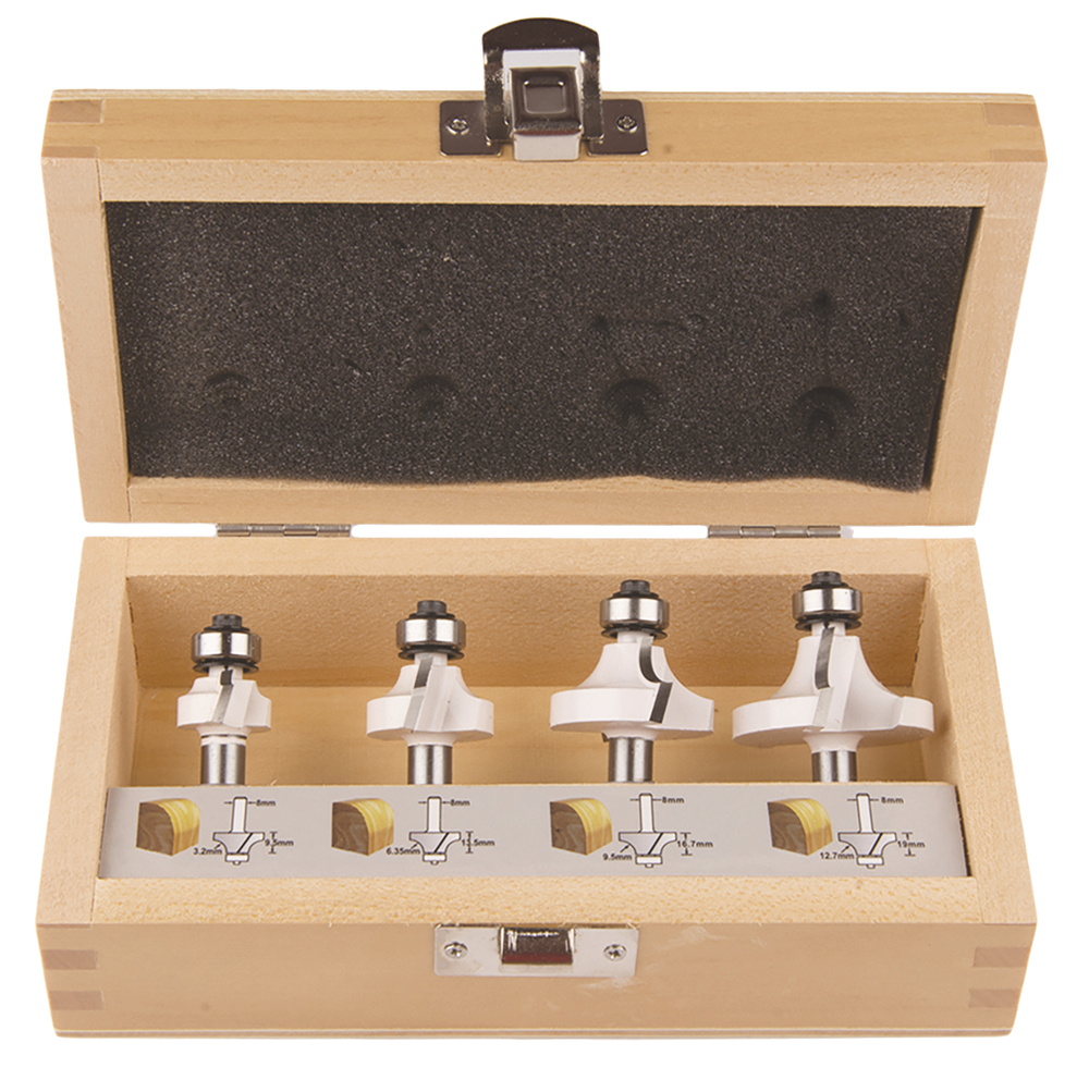 Набор фрез 4 шт. (хвостовик 8 мм) Makita D-53534 4 штуки в фирменном кейсе