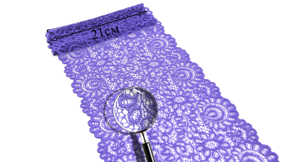Эластичное кружево ромашки, 21 см, сирень (Арт: EK-2226), м