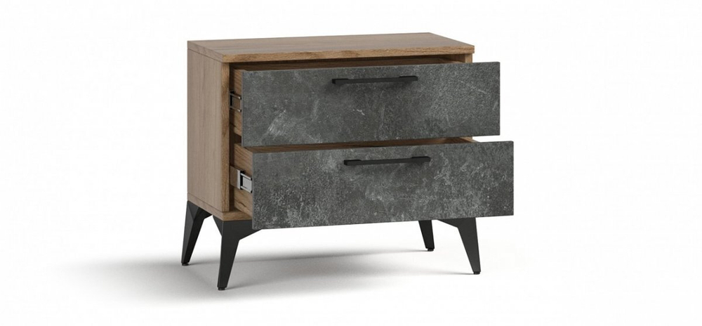 Тумба ЛОФТ Крафт табачный, Серый бетон (последний экземпляр)