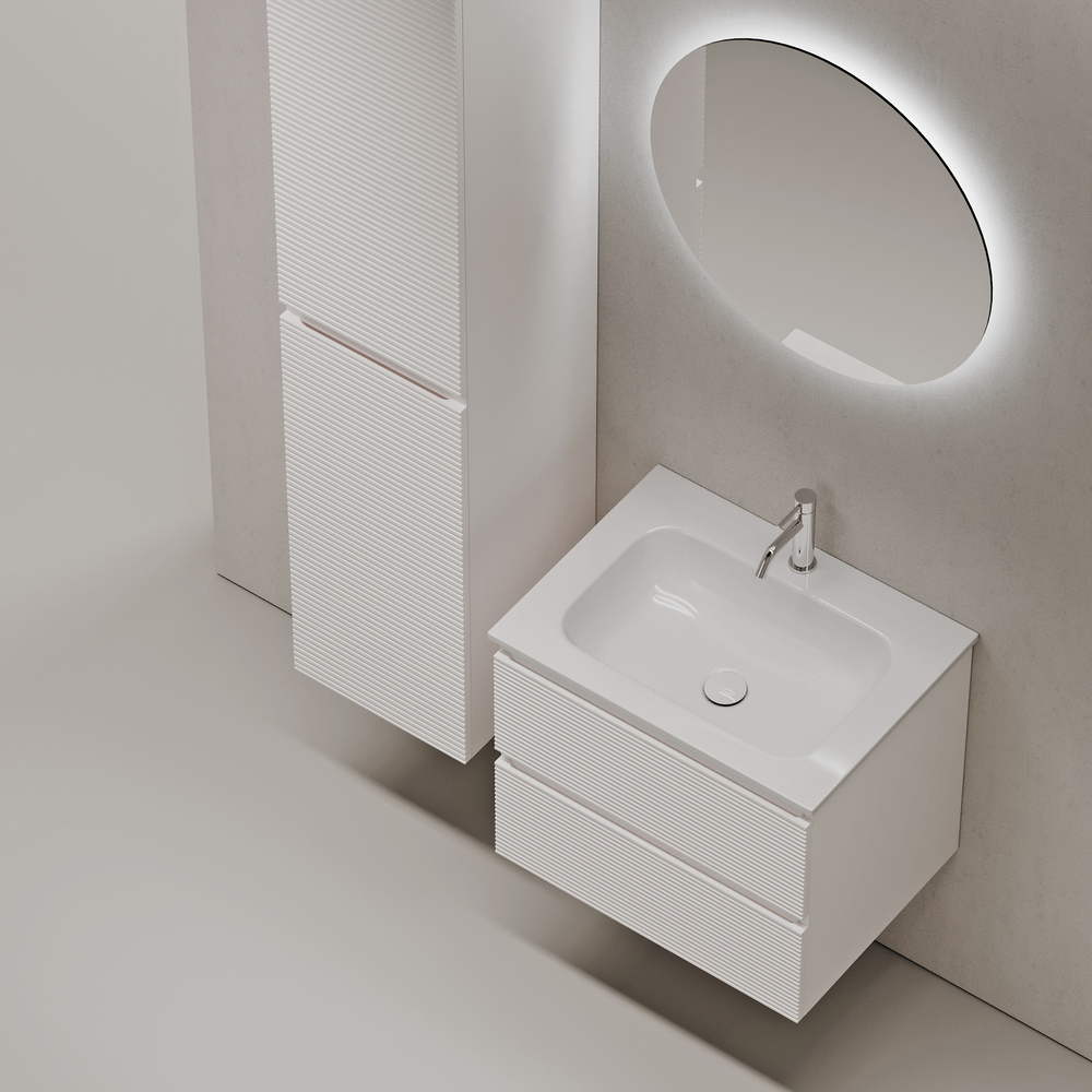 Тумба подвесная под раковину Sancos Folk, Bianco 590х445х500