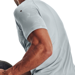 Мужское теннисное поло Under Armour Rush Emboss T-Shirt Men - Light Blue