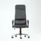 Кресло Barneo K-116 для персонала серая ткань, черная сетка, газлифт 3кл