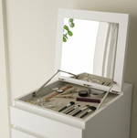 Комод, 40х48х125, Марм, с ящиками для одежды, в прихожую и детскую, с зеркалом, белый, Dipriz