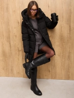 Куртка зимняя удлиненная с капюшоном