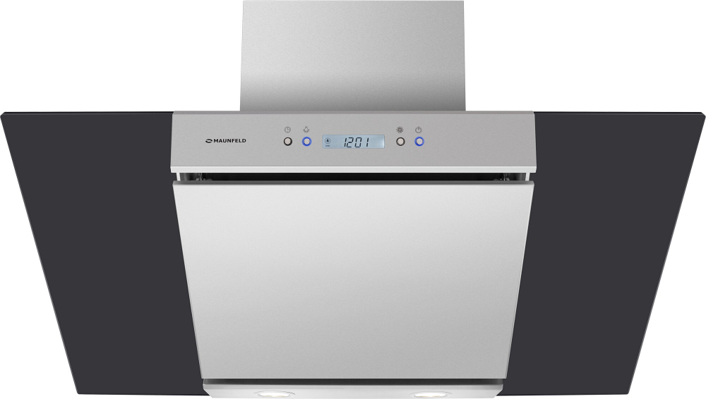 Кухонная вытяжка MAUNFELD Gloria 90 нержавеющая сталь\черное стекло фото 