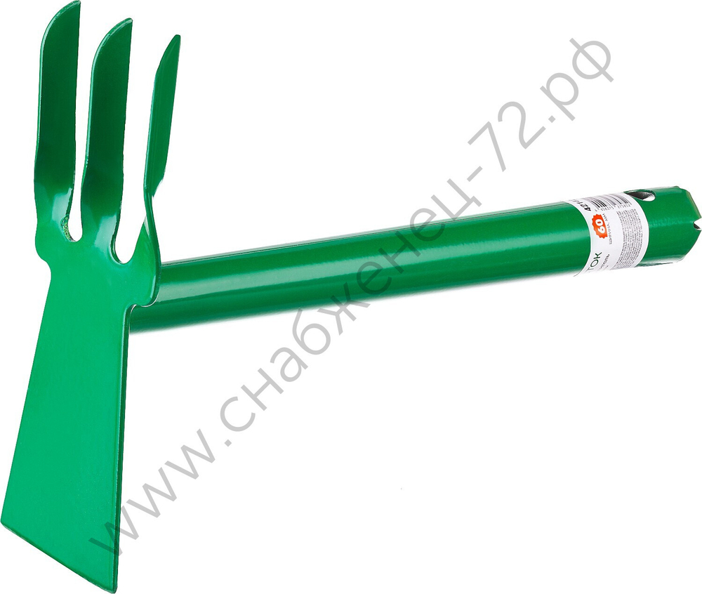 РОСТОК длина 60 мм, 3 зубца, форма лезвия - лопатка, углеродистая сталь, металлическая ручка, мотыга-рыхлитель (421424)