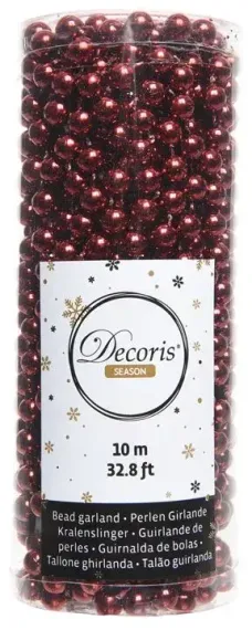 Пластиковые бусы Бисер 8 мм*10 м., бордовые, Kaemingk (000572)