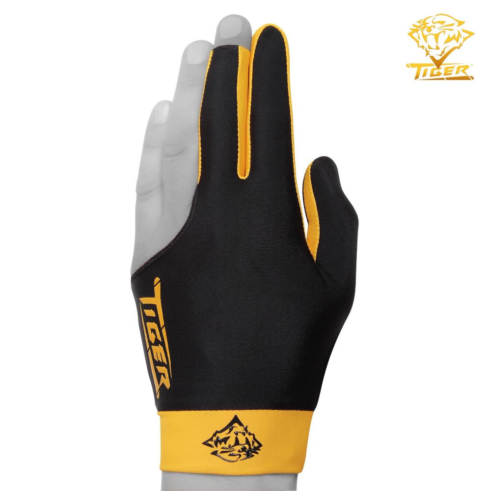 Перчатка Tiger Professional Billiard Glove черная/желтая левая XL