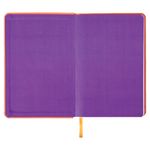 Ежедневник недатированный МАЛЫЙ ФОРМАТ 100х150 мм А6 BRAUBERG "Rainbow" под кожу, 136 л., оранжевый, 111688