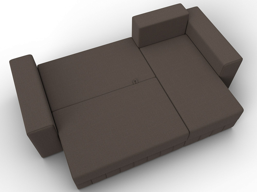 Диван угловой Лига-076 угол универсальный РОГОЖКА Амур 05 коричневый