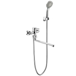 F6332366CP-01L-RUS BRAVAT SLIM Смеситель для ванны длинный излив с аксессуарами (к/к 12)