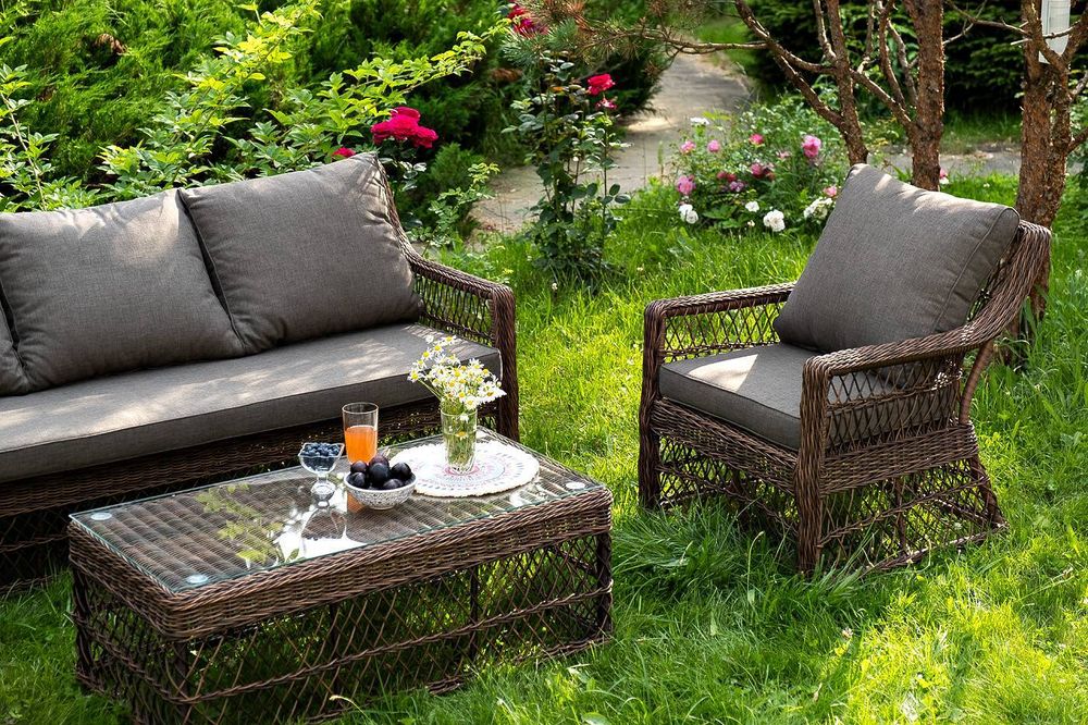 "Гранд Латте" лаунж-зона из искусственного ротанга, цвет коричневый