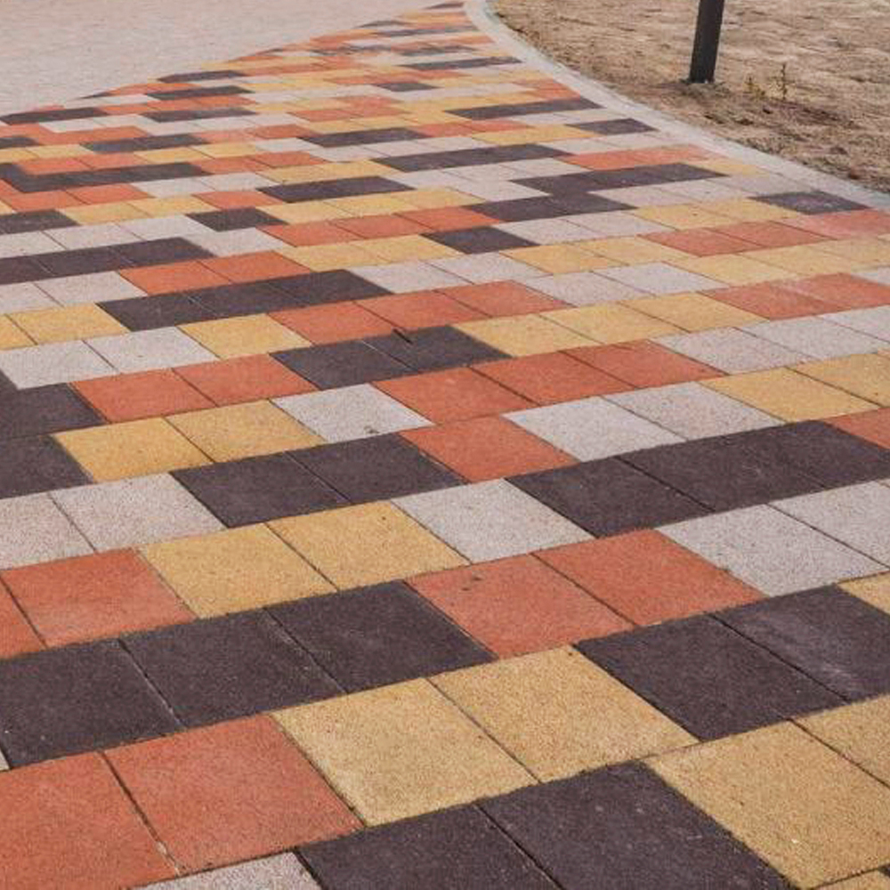 Тротуарная плитка КВАДРАТ 200х200 мм - Гранит Коричневый