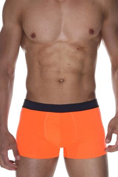 Неоново-оранжевые хлопковые трусы-боксеры (Размер: M) (Цвет: оранжевый)