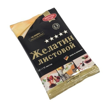 Желатин листовой RHEINGOLD 220 bloom (22гр/упак)