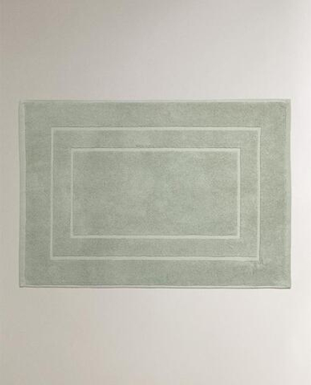 ZARA HOME ХЛОПКОВЫЙ НЕСКОЛЬЗЯЩИЙ КОВРИК ДЛЯ ВАННОЙ, СВЕТЛО-ЗЕЛЕНЫЙ