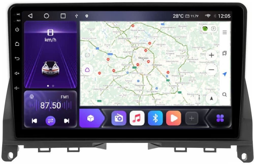 Магнитола для Mercedes-Benz C-класс W204 2007-2011 - Carmedia OL-9947 QLed, Android 12, TS10, CarPlay, 4G SIM-слот