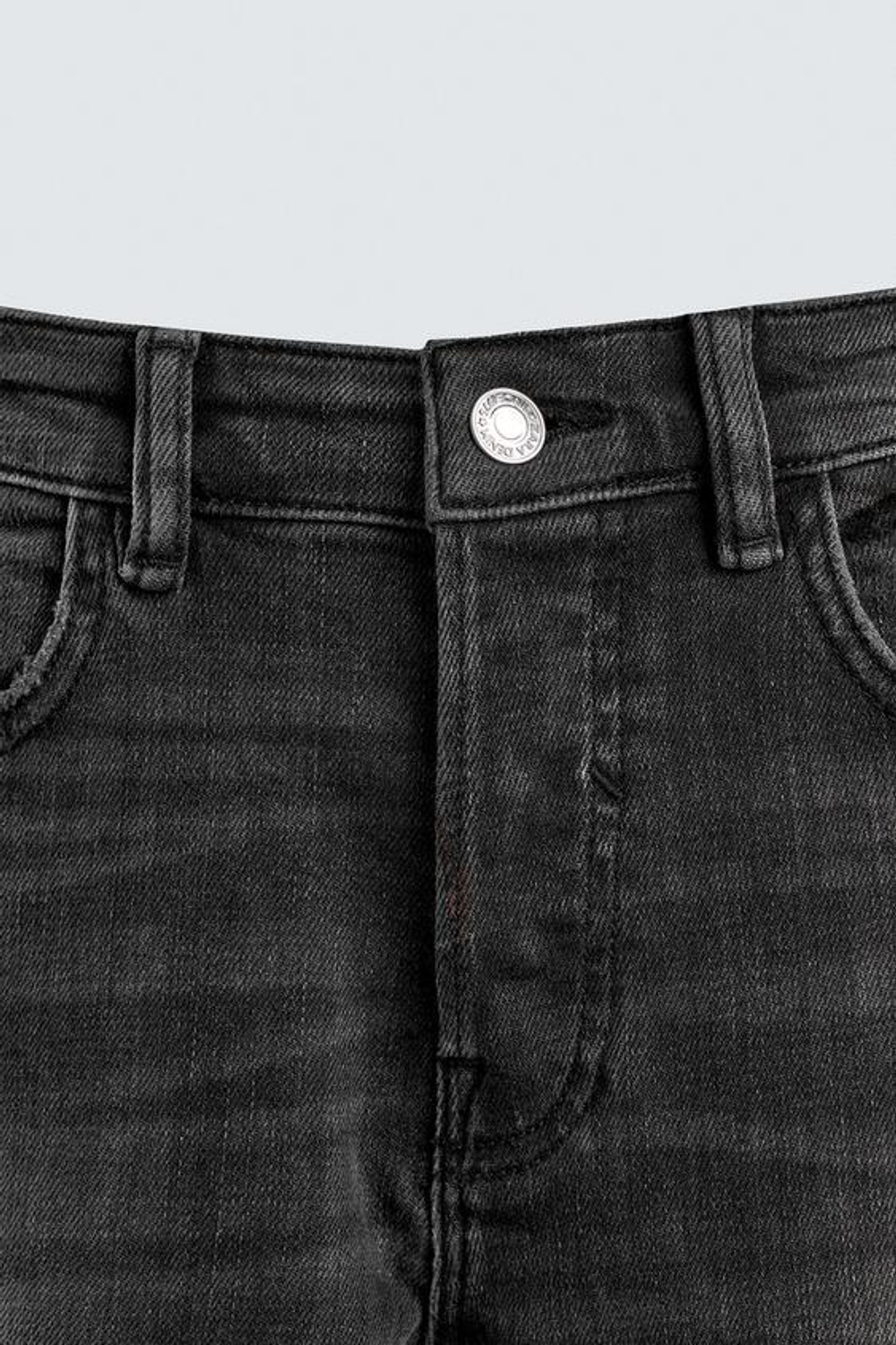 ZARA ДЖИНСЫ SKINNY FIT С ДЫРАМИ, УГОЛЬНЫЙ