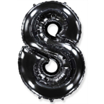 Шар фольгированный Цифра 8 101 см (Черный)