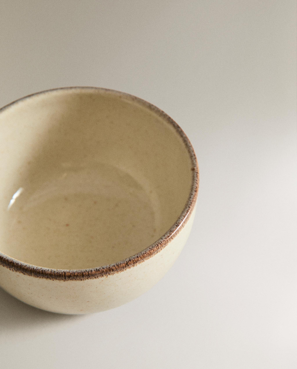 Zara Home миска из каменной керамики, цвет бежевый, 8.8 см