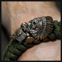 Замок для браслета из паракорда или кожи "Вождь индейцев " бронза