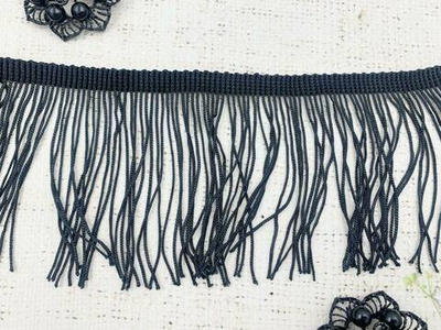 Тесьма текстиль бахрома, ш. 15 см, чёрный