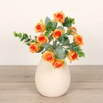 Искусственные цветы «Волшебство лета» 30см Розочки 10 цветков оранжевые