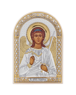 Ангел Хранитель, икона арочная, пластик белый 62x88