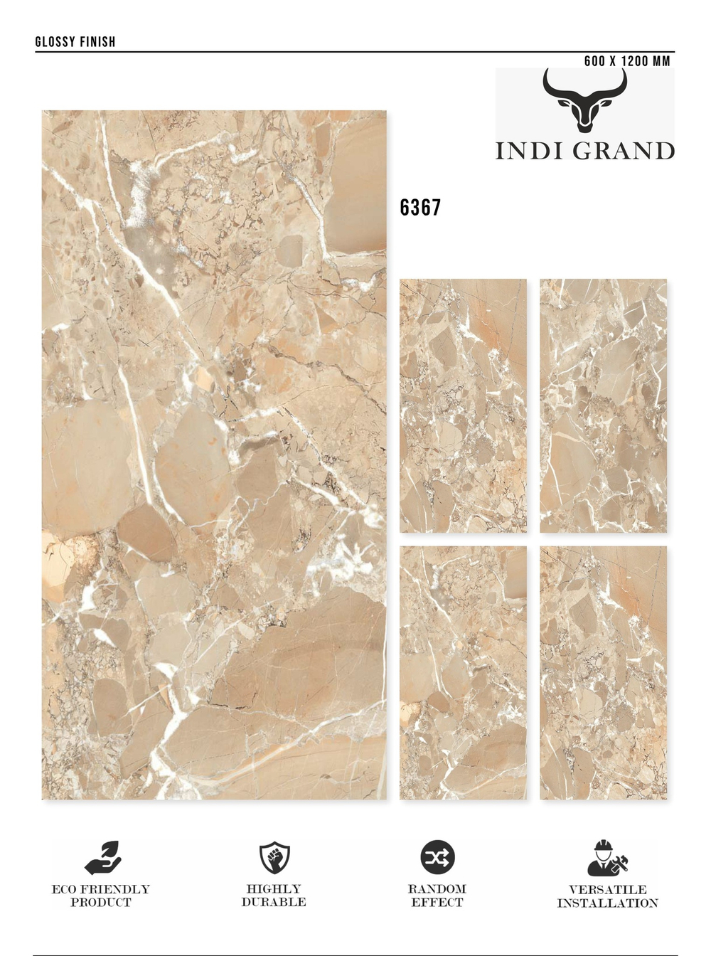 Керамогранит glossy №4 , 60х120, 6367