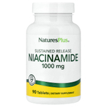 NaturesPlus, никотинамид, длительное высвобождение, 1000 мг, 90 таблеток