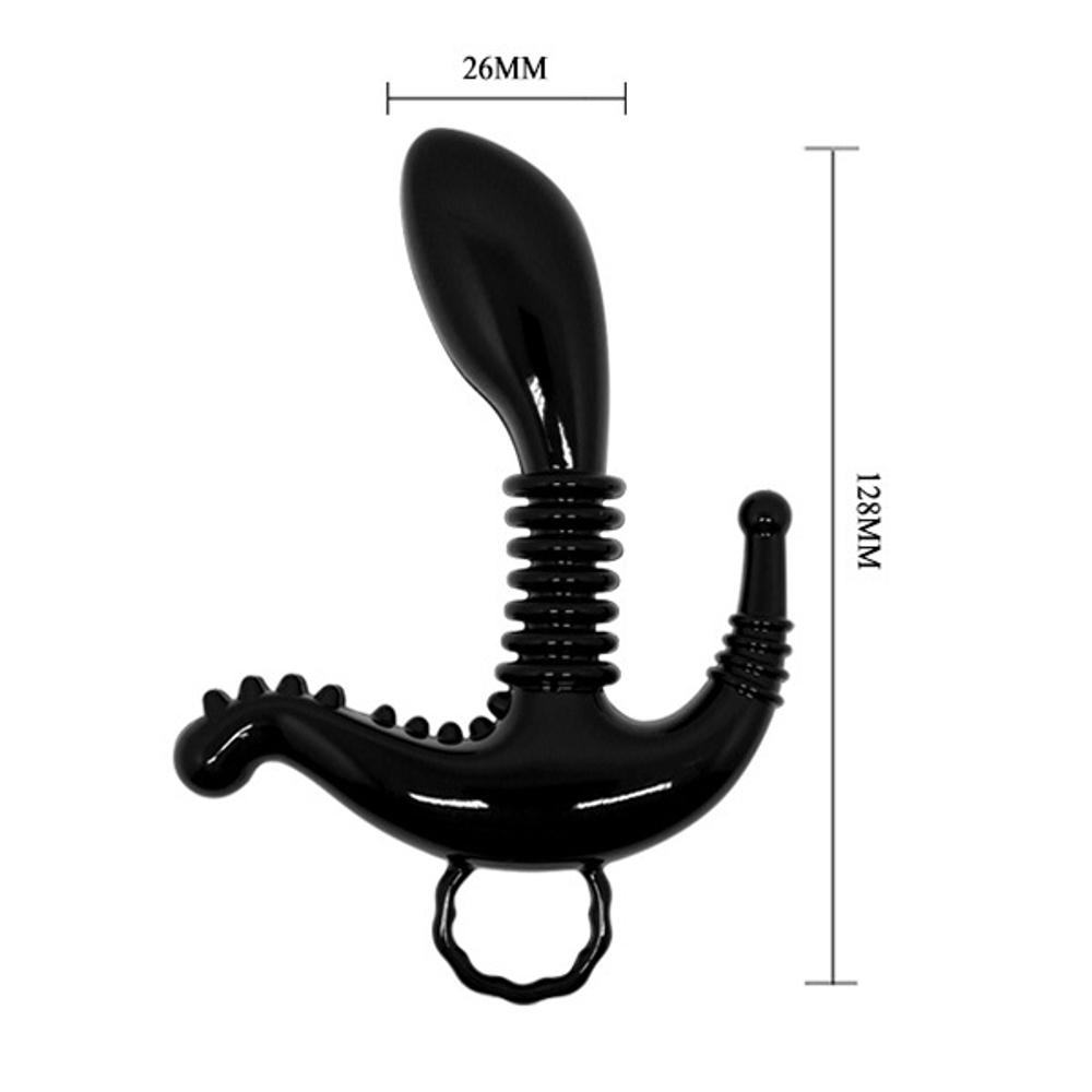 Чёрный стимулятор 12,8см для точки G, клитора и ануса Baile G-Spot Stimulator BI-014038N