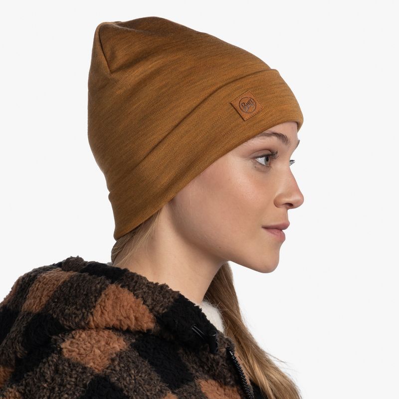 Теплая шерстяная шапка-бини Buff Hat Wool Heavyweight Solid Mustard Фото 3