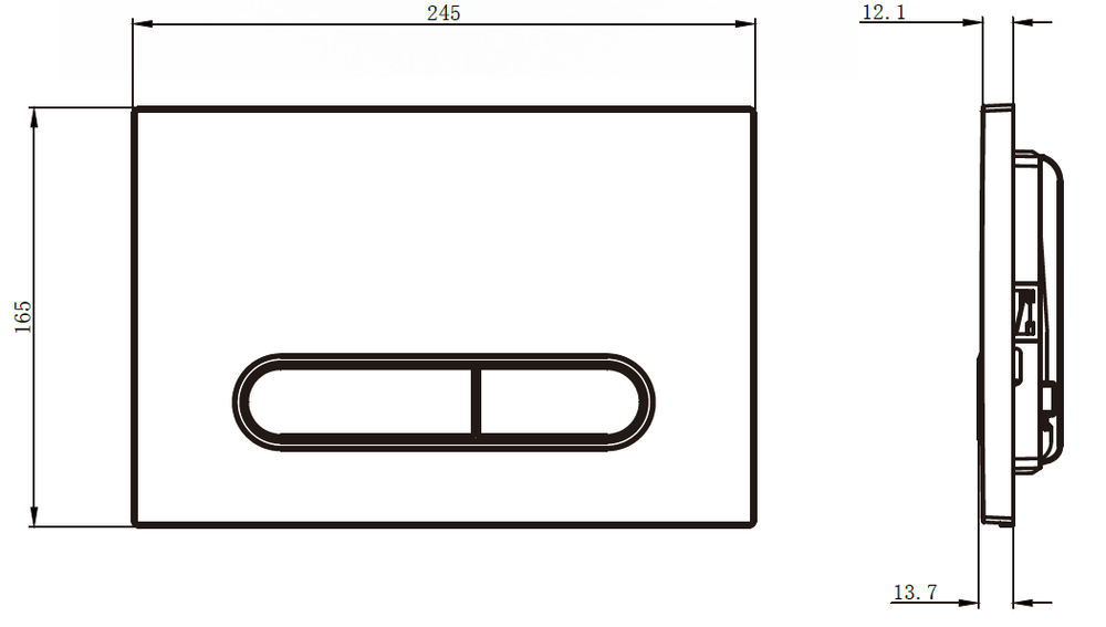 Клавиша для инсталляции CHARUS Magnus FP.340.GRP.01, графит матовый с хромированной окантовкой клавиш