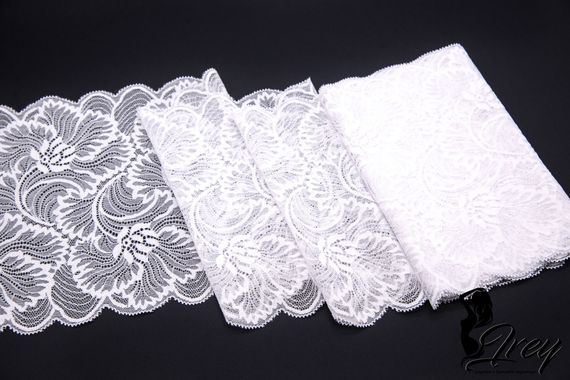03-248 Кружево эластичное 19 см, белый 001