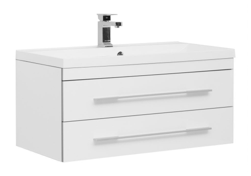 Тумба с раковиной Aquanet Верона NEW 90 белый (подвесная 2 ящика)