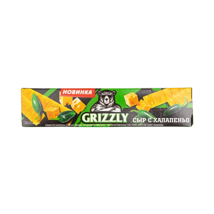 Чипсы GRIZZLY пластинки вкус сыр с халапенью 45 гр