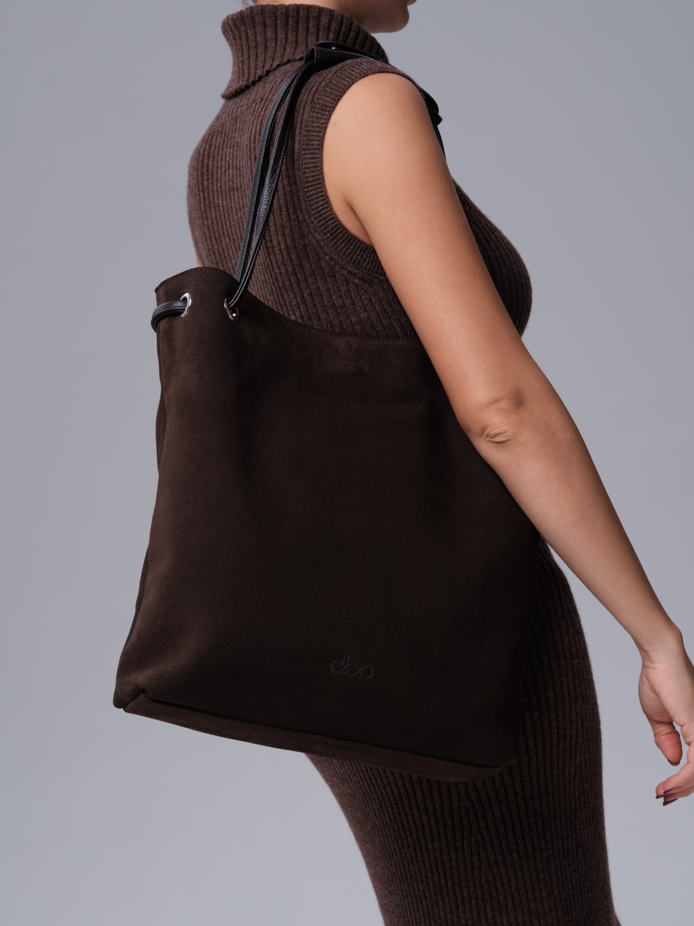 Замшевая сумка DBR 31228 черный каштан