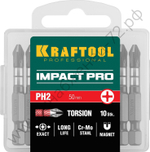 KRAFTOOL Impact Pro PH 2, 50 мм, 10 шт, Ударные биты (26191-2-50-S10)