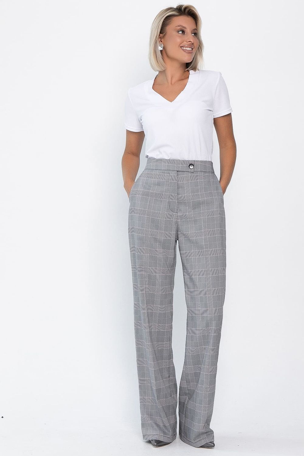 Брюки Брайн (серые/клетка) Б14105-34М LT Collection