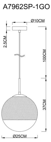 Подвесной светильник Arte Lamp Jupiter Gold A7962SP-1GO