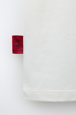 ZARA ФУТБОЛКА С ПРИНТОМ ORCA SKIFIDOL ITALIAN BRAINROT™, БЕЛЫЙ