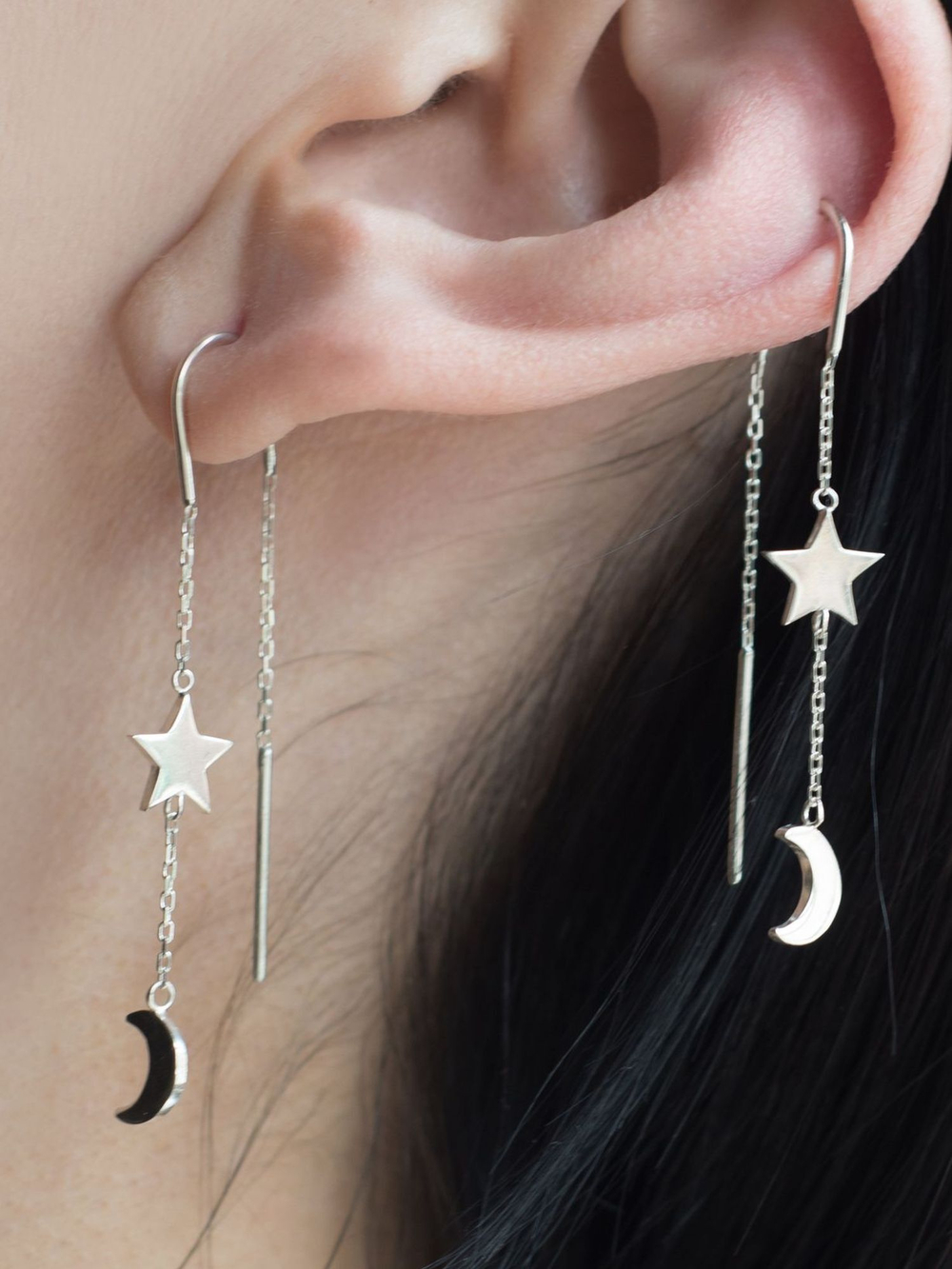 Серьги ПЕРВАЯ ЗВЕЗДА , серебро