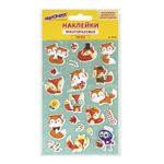 Наклейки зефирные "Лисята", многоразовые, 10х15 см, ЮНЛАНДИЯ, 661786