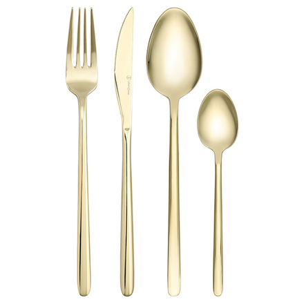 Набор столовых приборов Pure золотистые глянцевые 16 предметов