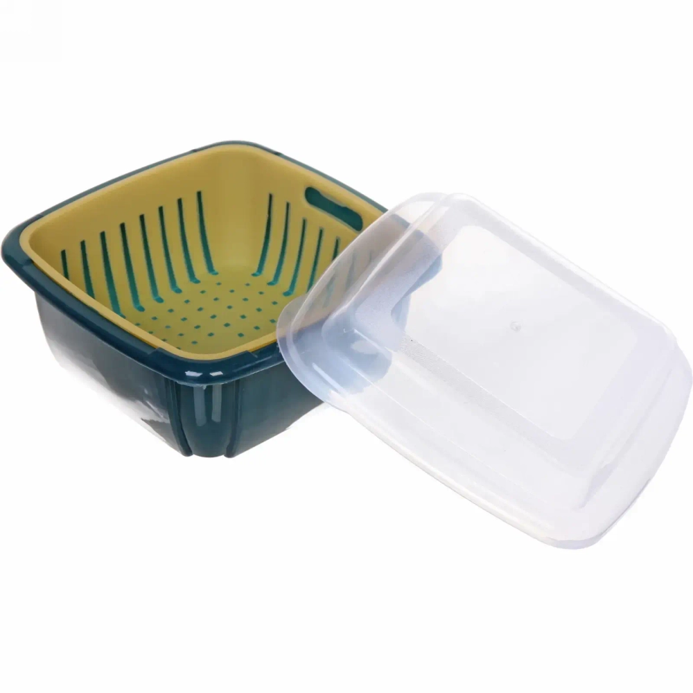 Дуршлаг пластиковый 21*9см с поддоном и крышкой